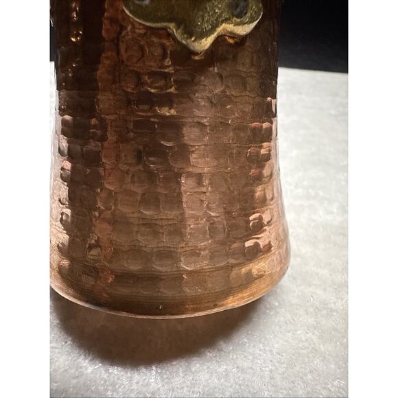 Unique! Turkish Hand Hammered Copper Coffee Pot, Ibrik Kettle, 3.3" T - Picture 8 of 13